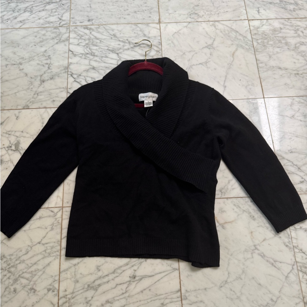Bloomingdale's Black Cashmere Cowl Neck Sweater